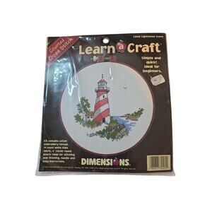 Dimensions Learn-A-Craft Counted Cross Stitch Kit 6" LIGHTHOUSE SCENE